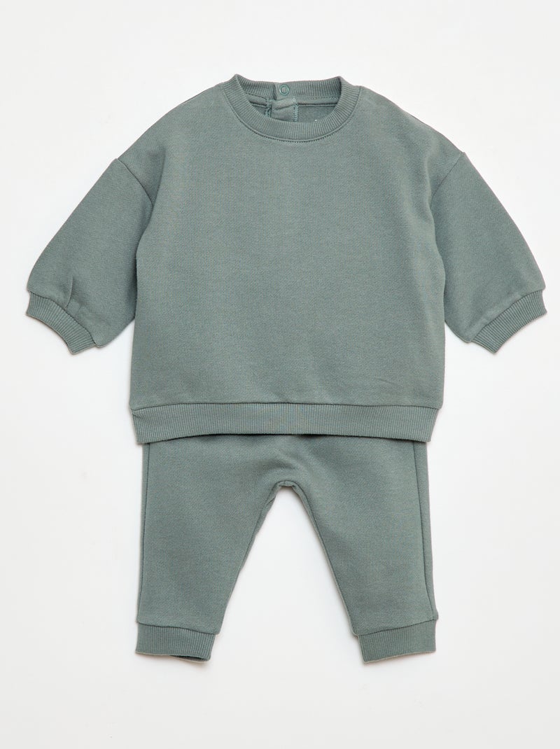 Ensemble en molleton sweat + pantalon - 2 pièces Bleu - Kiabi