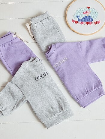 Ensemble en molleton sweat + pantalon - 2 pièces