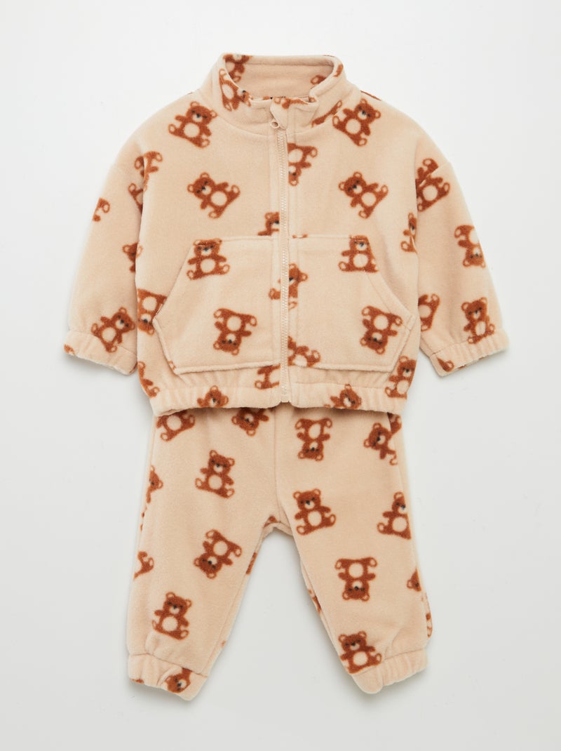 Ensemble en polaire sweat + pantalon - 2 pièces Beige - Kiabi