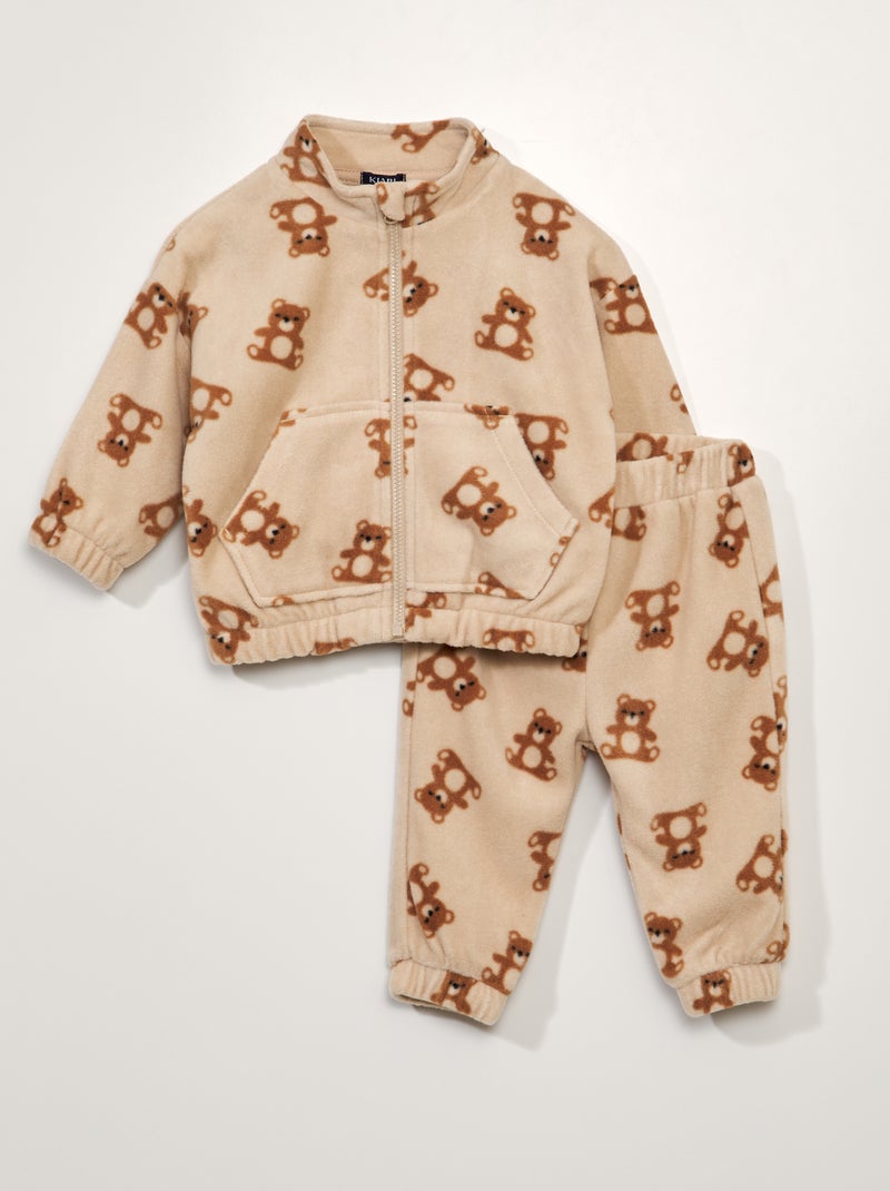 Ensemble en polaire sweat + pantalon - 2 pièces BEIGE OURS - Kiabi