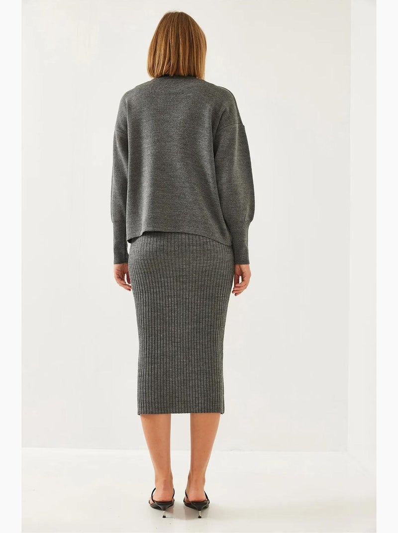Ensemble en tricot deux pièces lucci Gris Noir - Kiabi