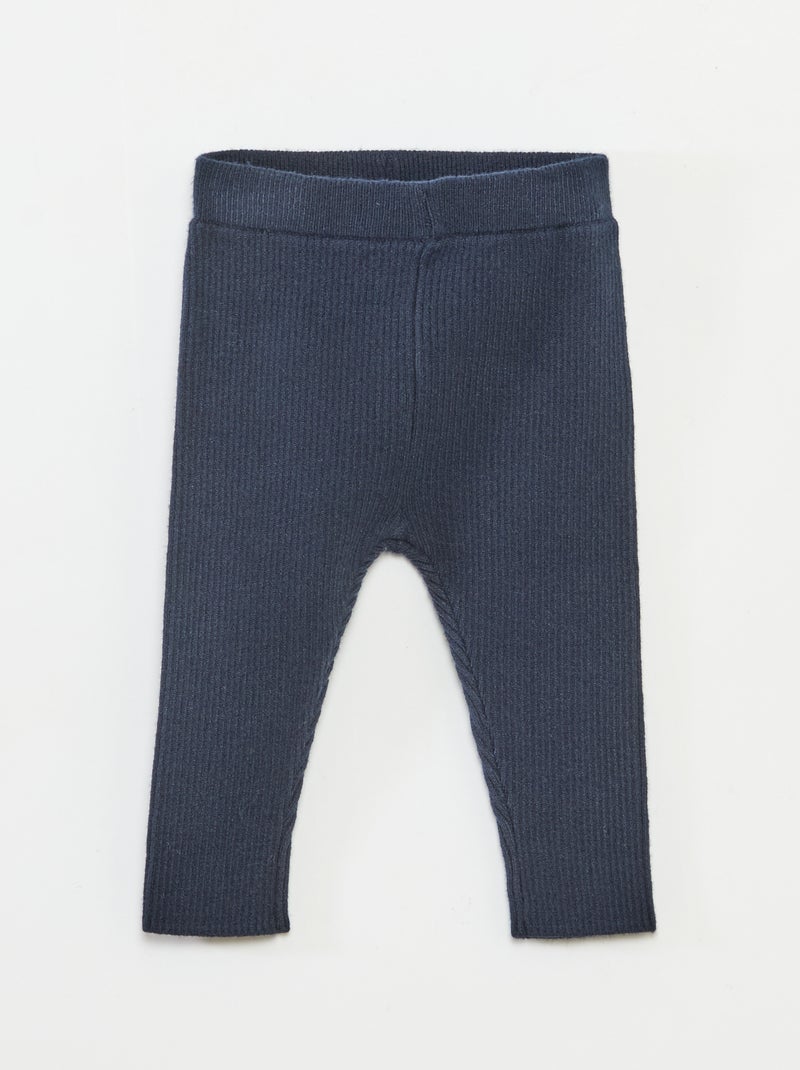 Ensemble en tricot gilet + legging Bleu - Kiabi