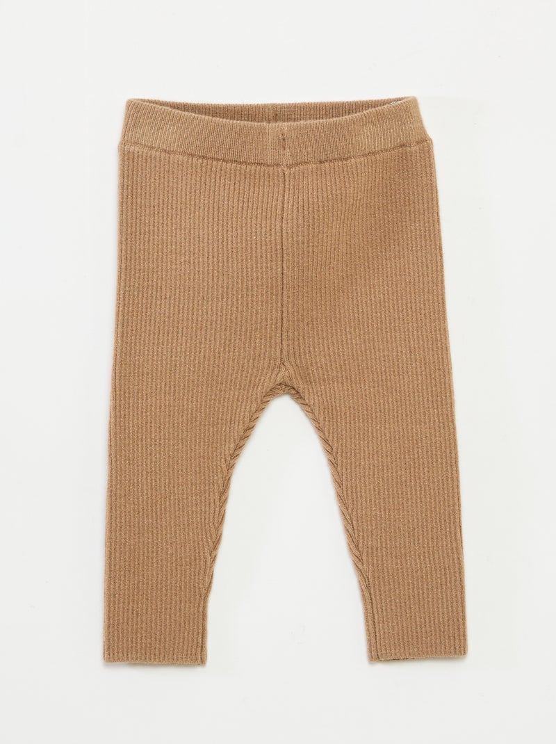 Ensemble en tricot gilet + legging Marron - Kiabi