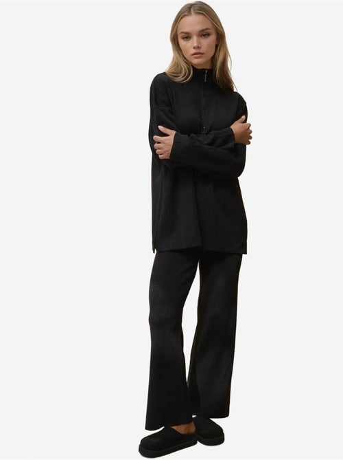 Ensemble en tricot taille haute avec col zippé - Kiabi