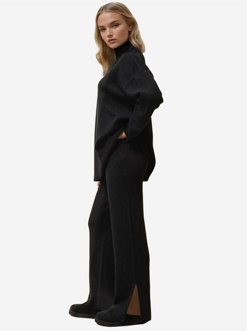 Ensemble en tricot taille haute avec col zippé - Kiabi