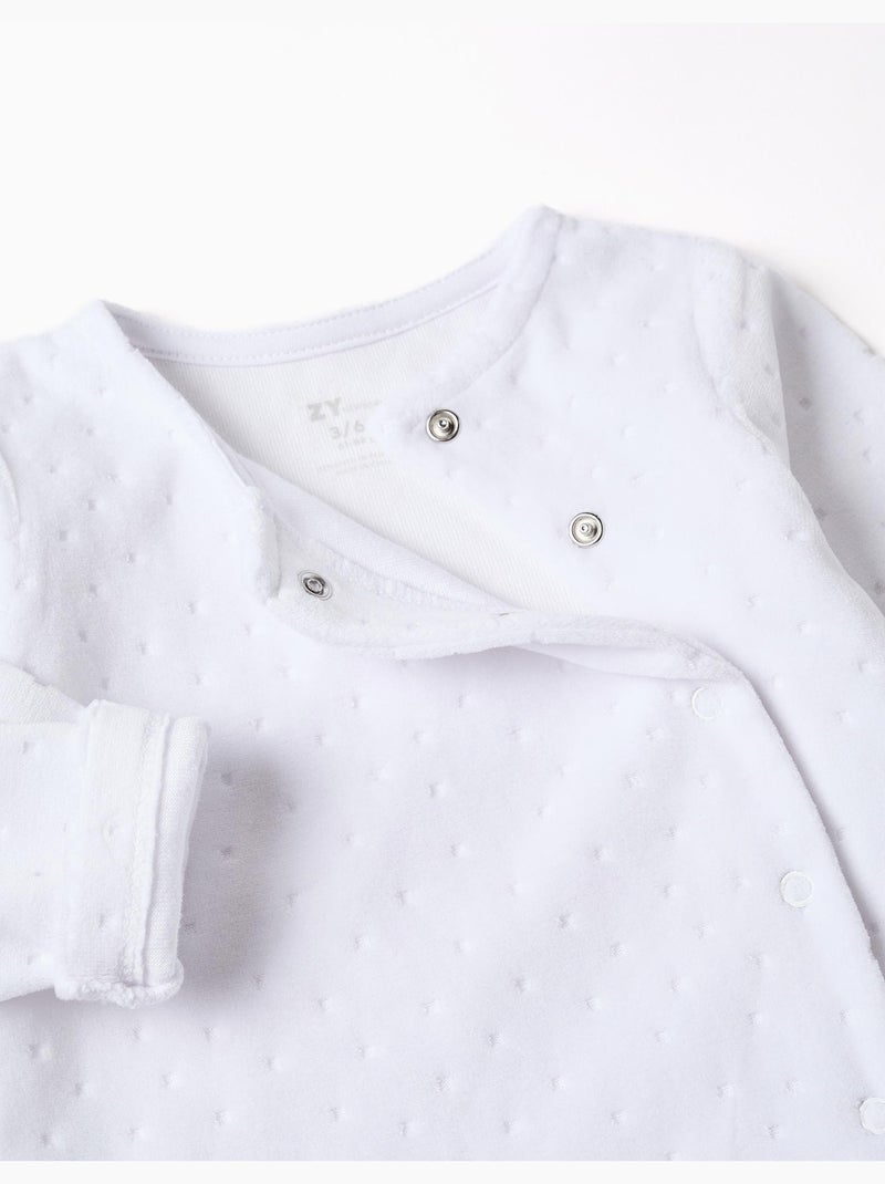 Ensemble en velours de pull + pantalon à pieds Blanc - Kiabi