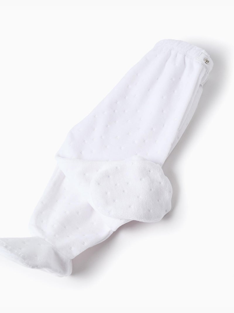 Ensemble en velours de pull + pantalon à pieds Blanc - Kiabi