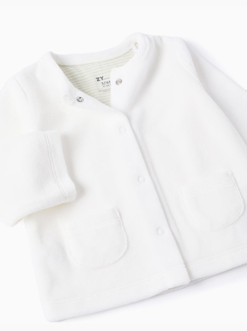 Ensemble en velours de pull + pantalon rayé Blanc - Kiabi