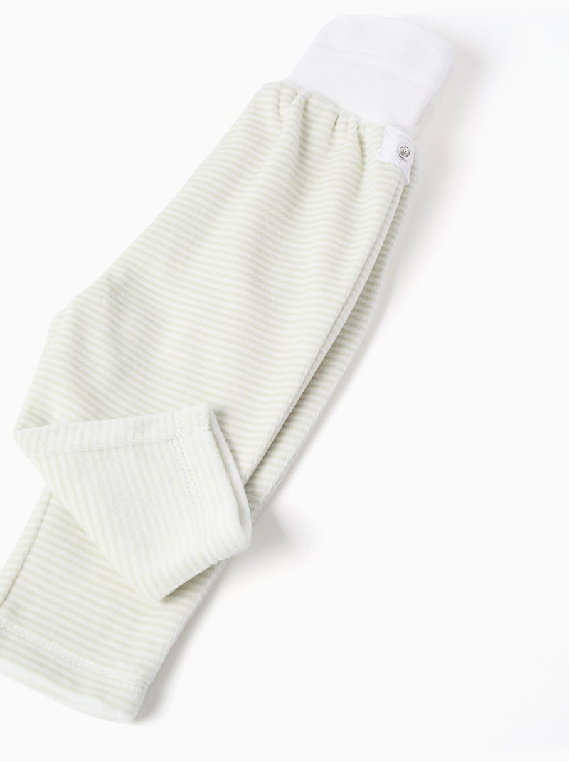 Ensemble en velours de pull + pantalon rayé Blanc - Kiabi