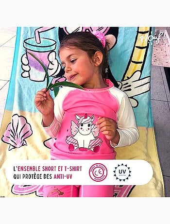 Ensemble enfant Anti-UV fille : Licorne