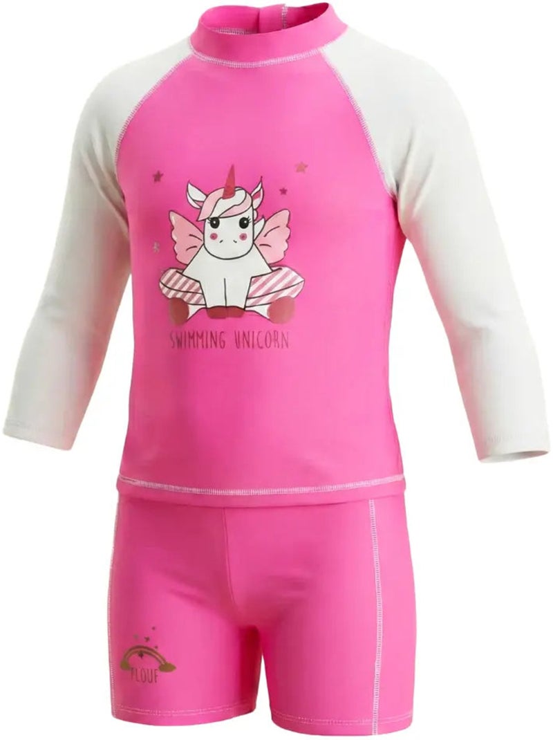 Ensemble enfant Anti-UV fille : Licorne Blanc Rose Blanc - Kiabi