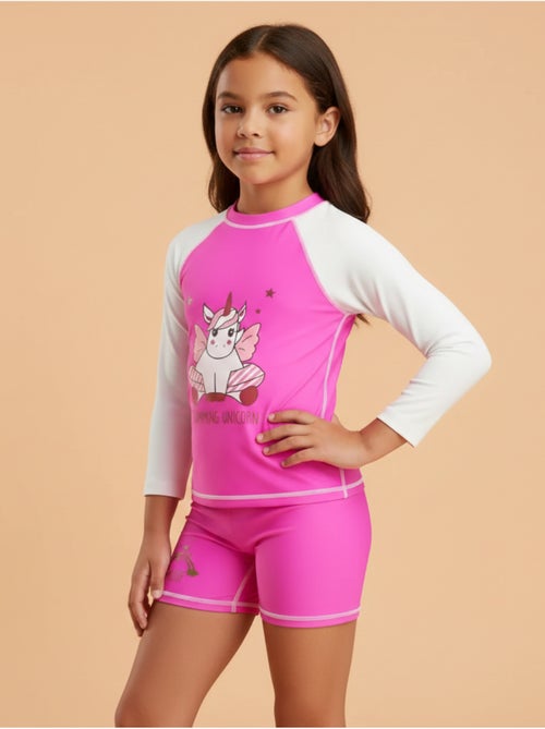 Ensemble enfant Anti-UV fille : Licorne Violet - Kiabi