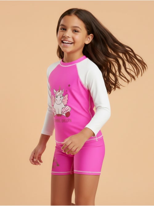 Ensemble enfant Anti-UV fille : Licorne Violet - Kiabi