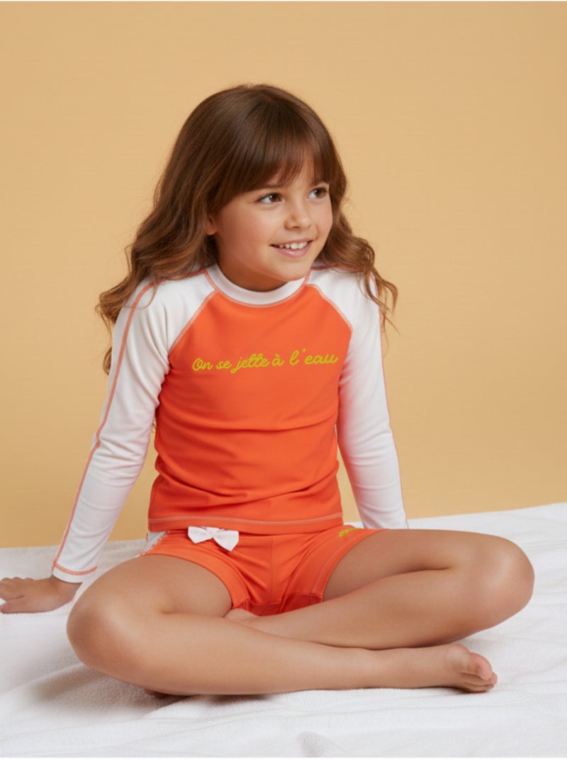 Ensemble enfant Anti-UV fille : Sunny Blanc Orange - Kiabi