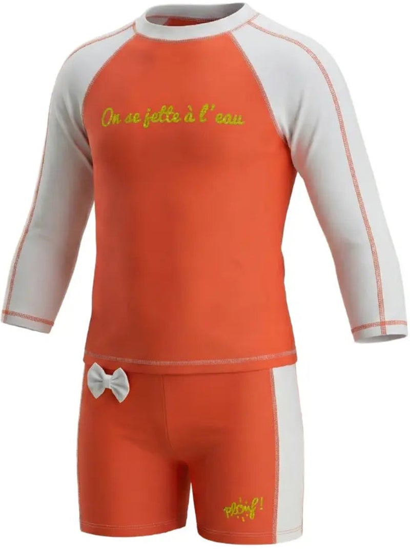 Ensemble enfant Anti-UV fille : Sunny Blanc Orange - Kiabi