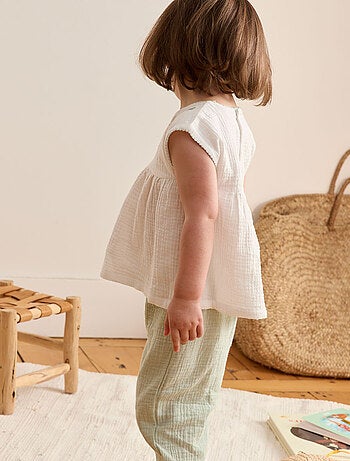 Ensemble enfant blouse et pantalon en gaze de coton Arya