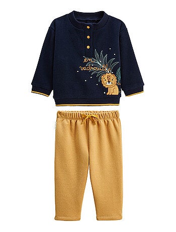 Ensemble enfant sweat en polaire et pantalon en molleton Charly