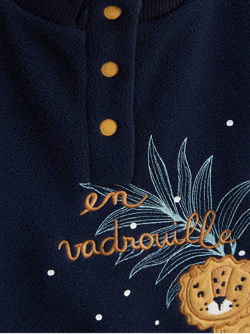 Ensemble enfant sweat en polaire et pantalon en molleton Charly Bleu - Kiabi