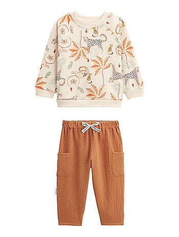Ensemble enfant sweat et pantalon en gaze de coton Tango