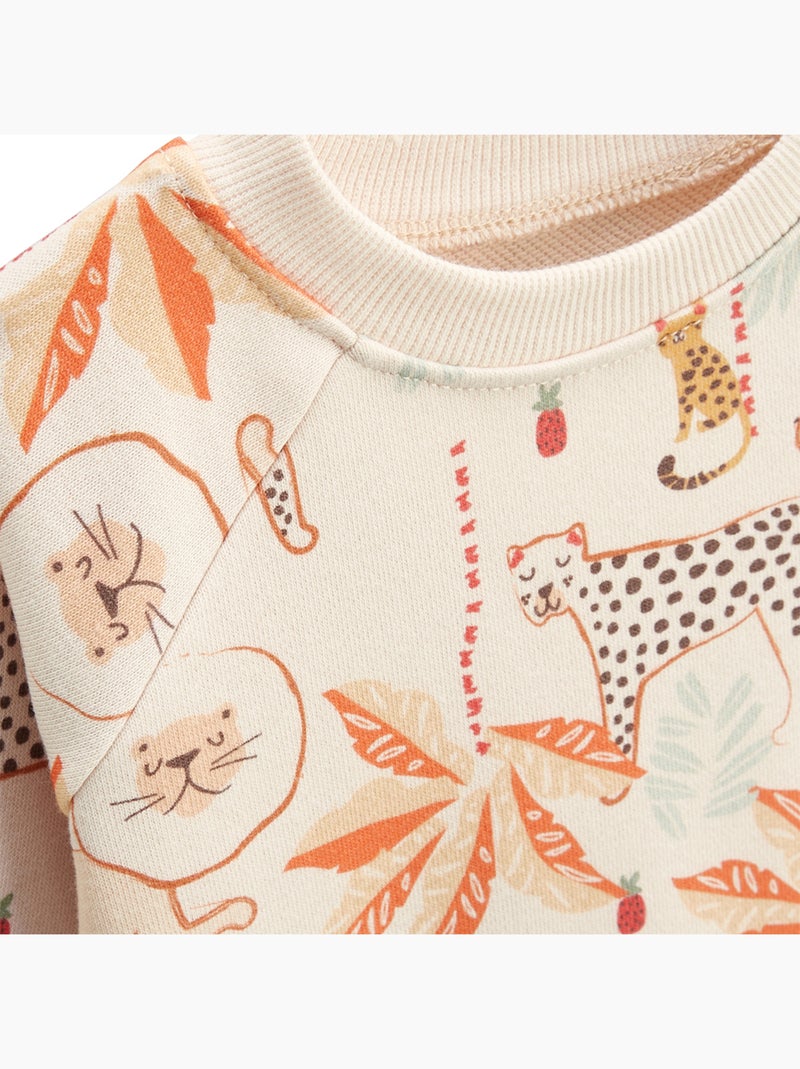 Ensemble enfant sweat et pantalon en gaze de coton Tango Marron - Kiabi