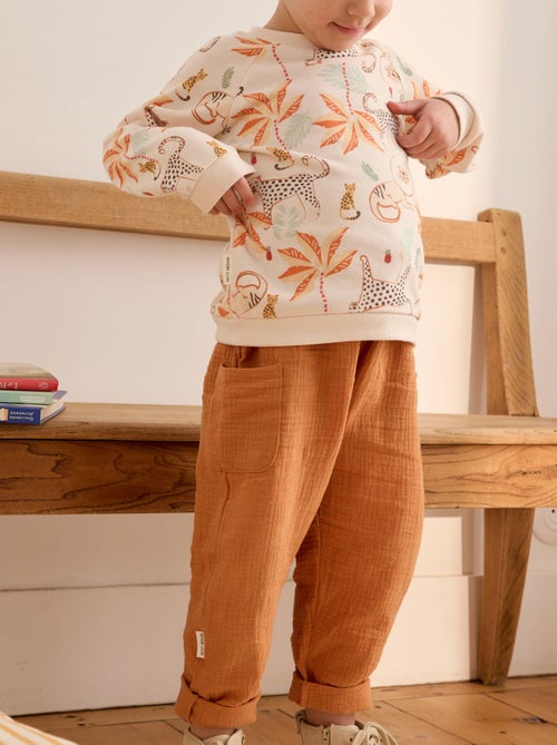 Ensemble enfant sweat et pantalon en gaze de coton Tango - Kiabi