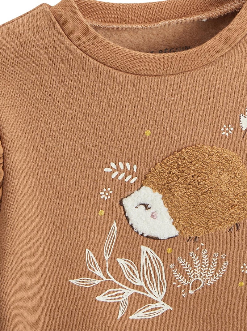 Ensemble enfant sweat et pantalon en molleton Chincha Camel - Kiabi