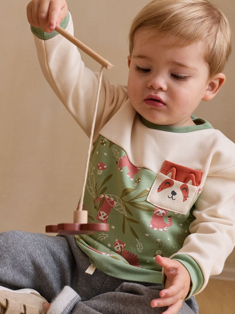 Ensemble enfant sweat et pantalon en molleton Gustin Beige - Kiabi
