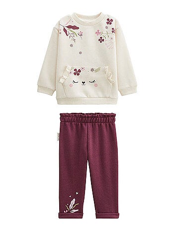 Ensemble enfant sweat et pantalon en molleton Mila