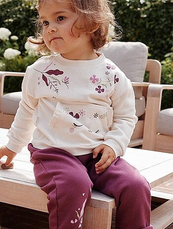 Ensemble enfant sweat et pantalon en molleton Mila