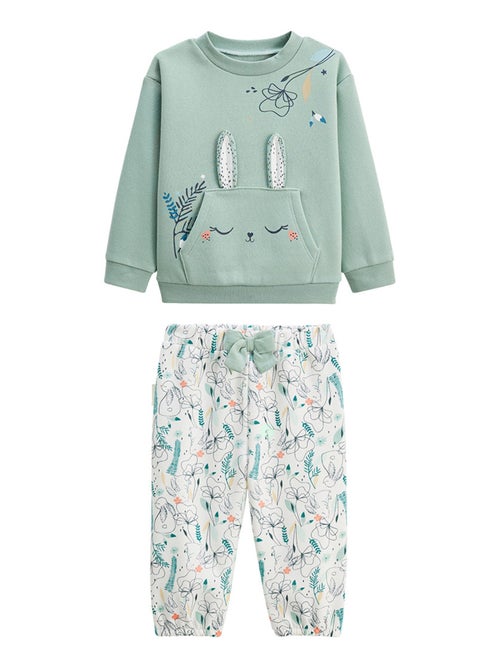 Ensemble enfant sweat et pantalon en molleton Misscerise - Kiabi