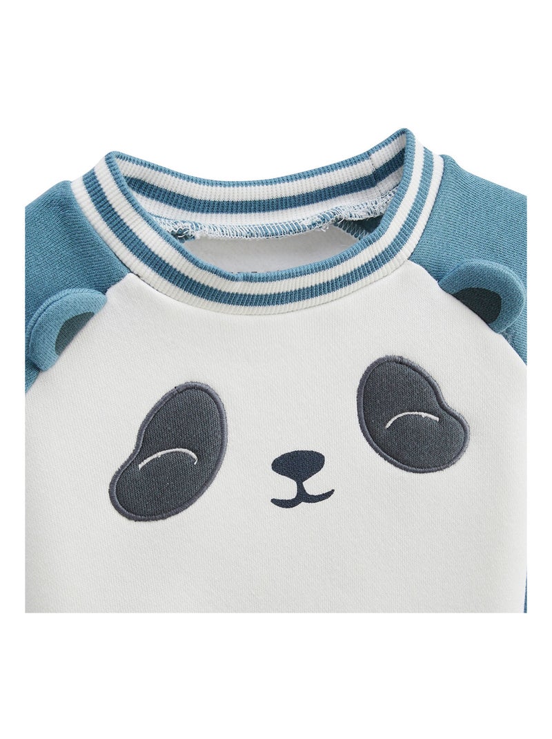 Ensemble enfant sweat et pantalon en molleton Tao Bleu - Kiabi
