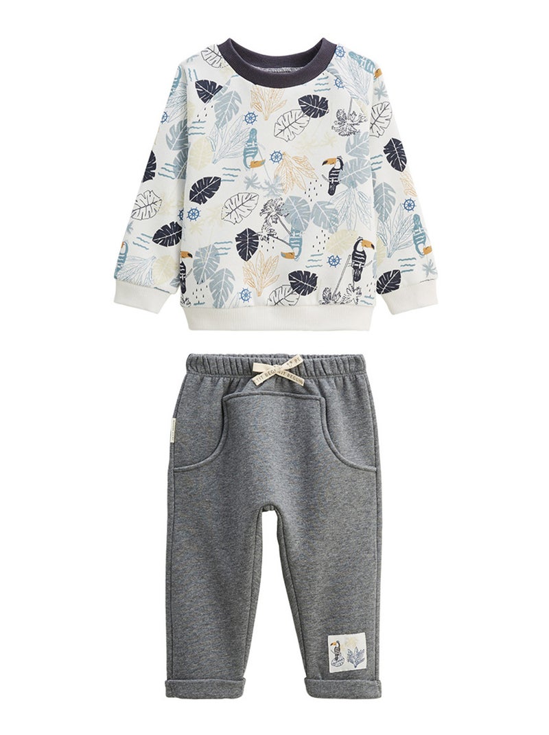 Ensemble enfant sweat et pantalon en molleton Touctouc Gris Gris - Kiabi