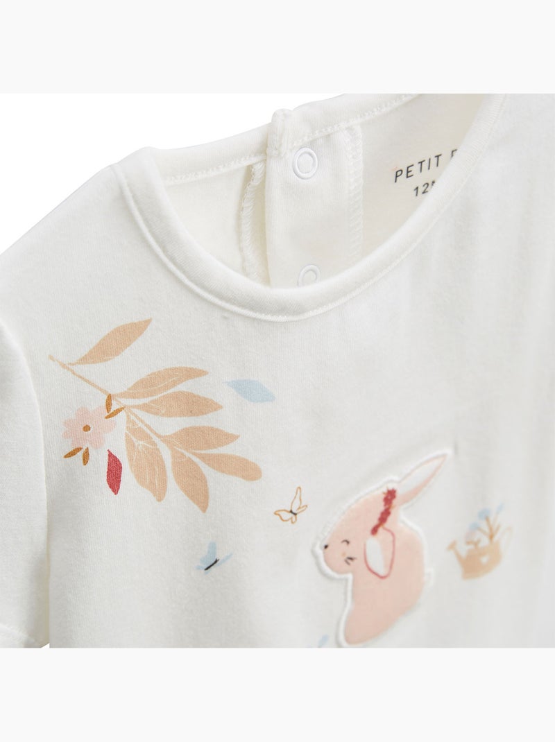 Ensemble enfant t-shirt et legging Praline Sable - Kiabi