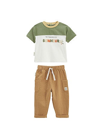 Ensemble enfant t-shirt et pantalon en gaze de coton Gabin