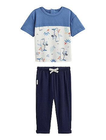 Ensemble enfant t-shirt et pantalon en gaze de coton Mexico