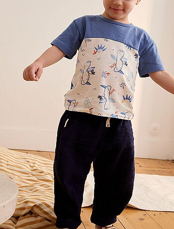 Ensemble enfant t-shirt et pantalon en gaze de coton Mexico