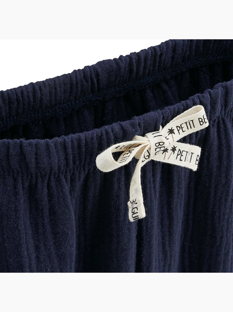 Ensemble enfant t-shirt et pantalon en gaze de coton Mexico Bleu - Kiabi