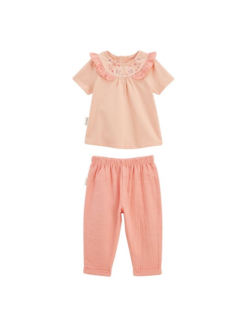 Ensemble enfant t-shirt et pantalon en gaze de coton Santa Giulia - Kiabi