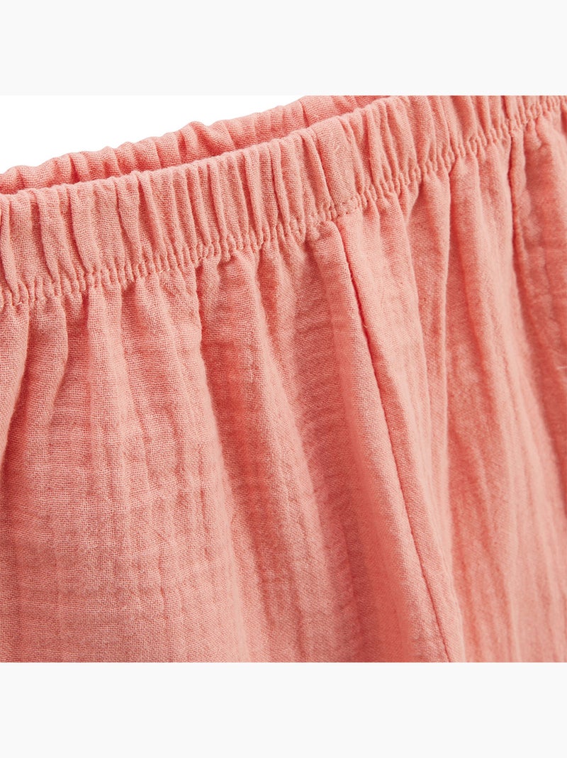 Ensemble enfant t-shirt et pantalon en gaze de coton Santa Giulia Orange corail - Kiabi