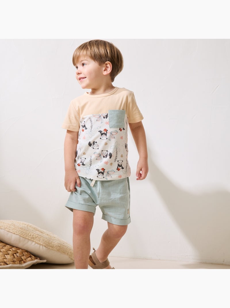 Ensemble enfant t-shirt et short Bento Vert - Kiabi