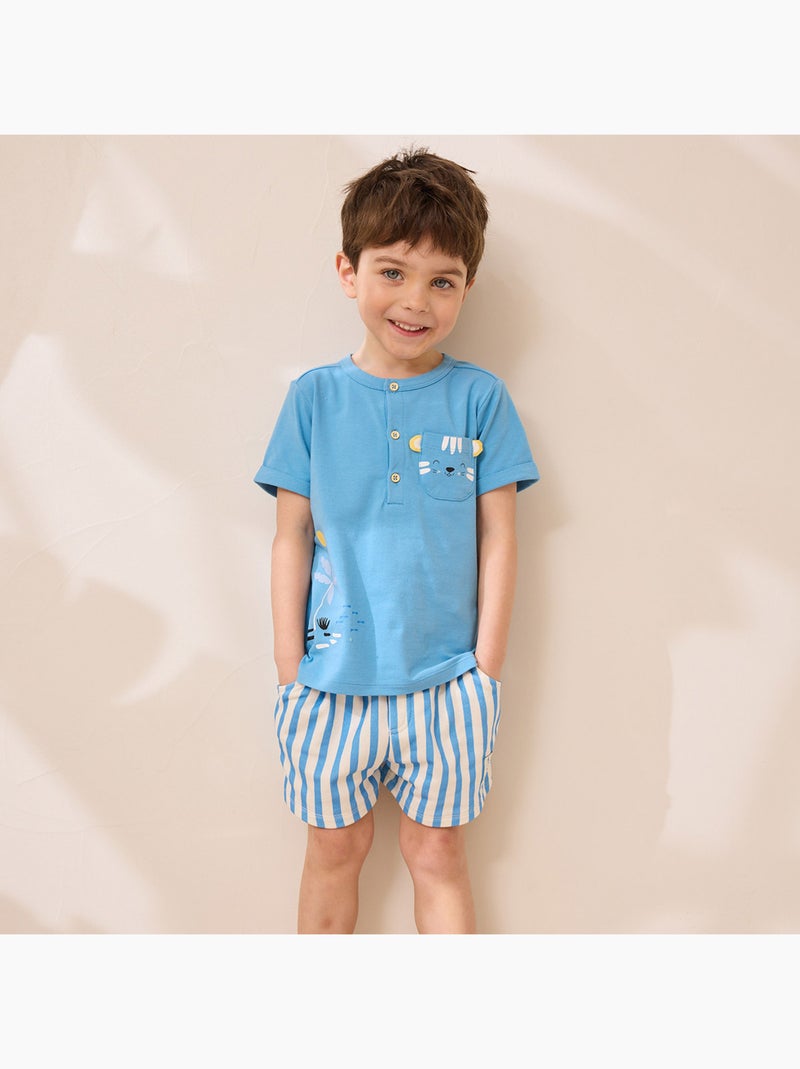 Ensemble enfant t-shirt et short Biscarosse Bleu - Kiabi