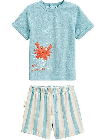 Ensemble enfant t-shirt et short en éponge Cayo coco