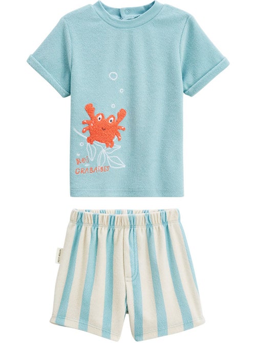 Ensemble enfant t-shirt et short en éponge Cayo coco - Kiabi