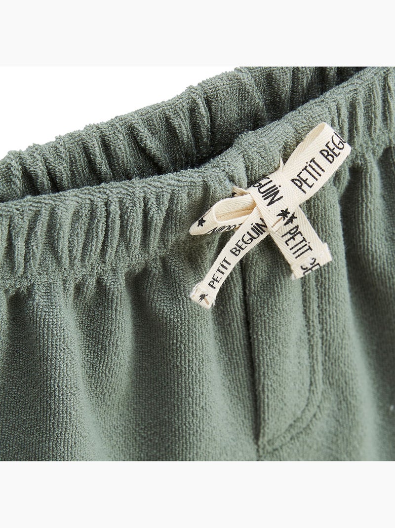 Ensemble enfant t-shirt et short en éponge Crocro rigolo Kaki - Kiabi