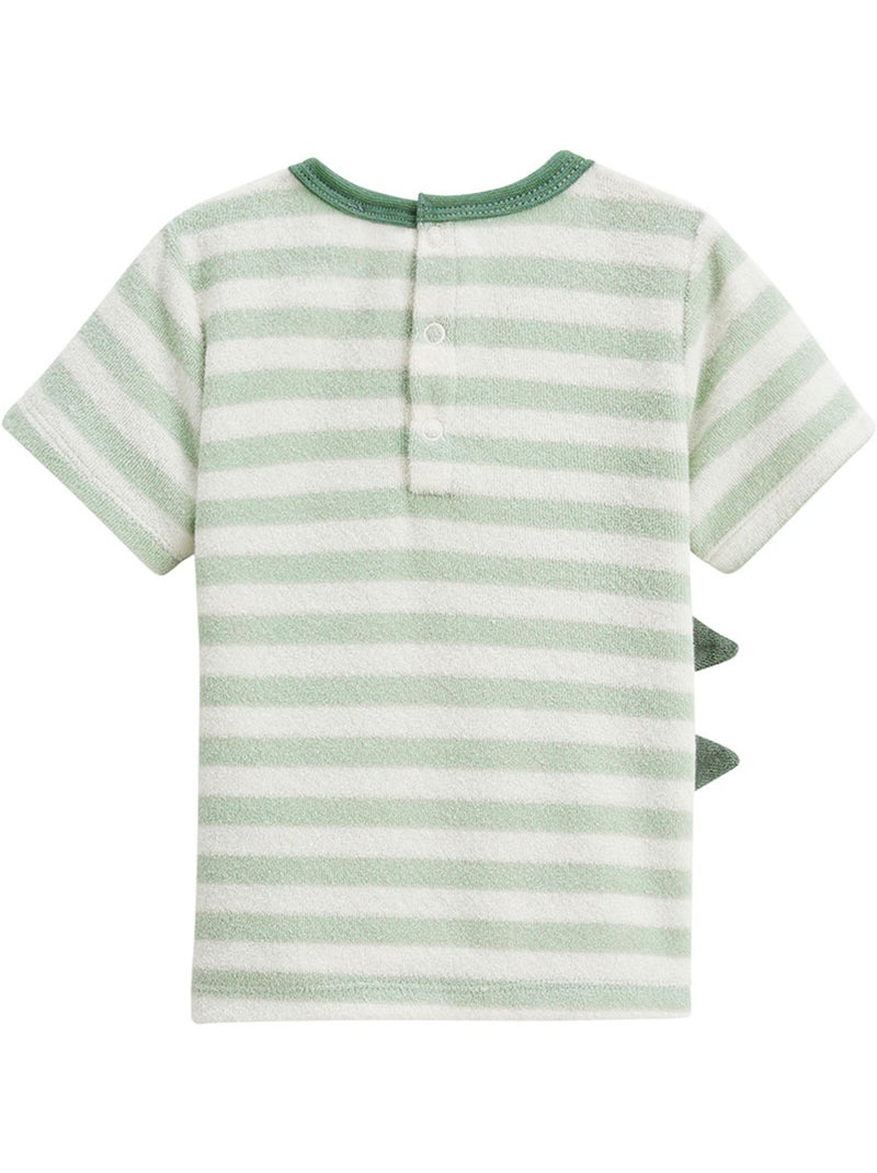 Ensemble enfant t-shirt et short en éponge Crocro rigolo Kaki - Kiabi