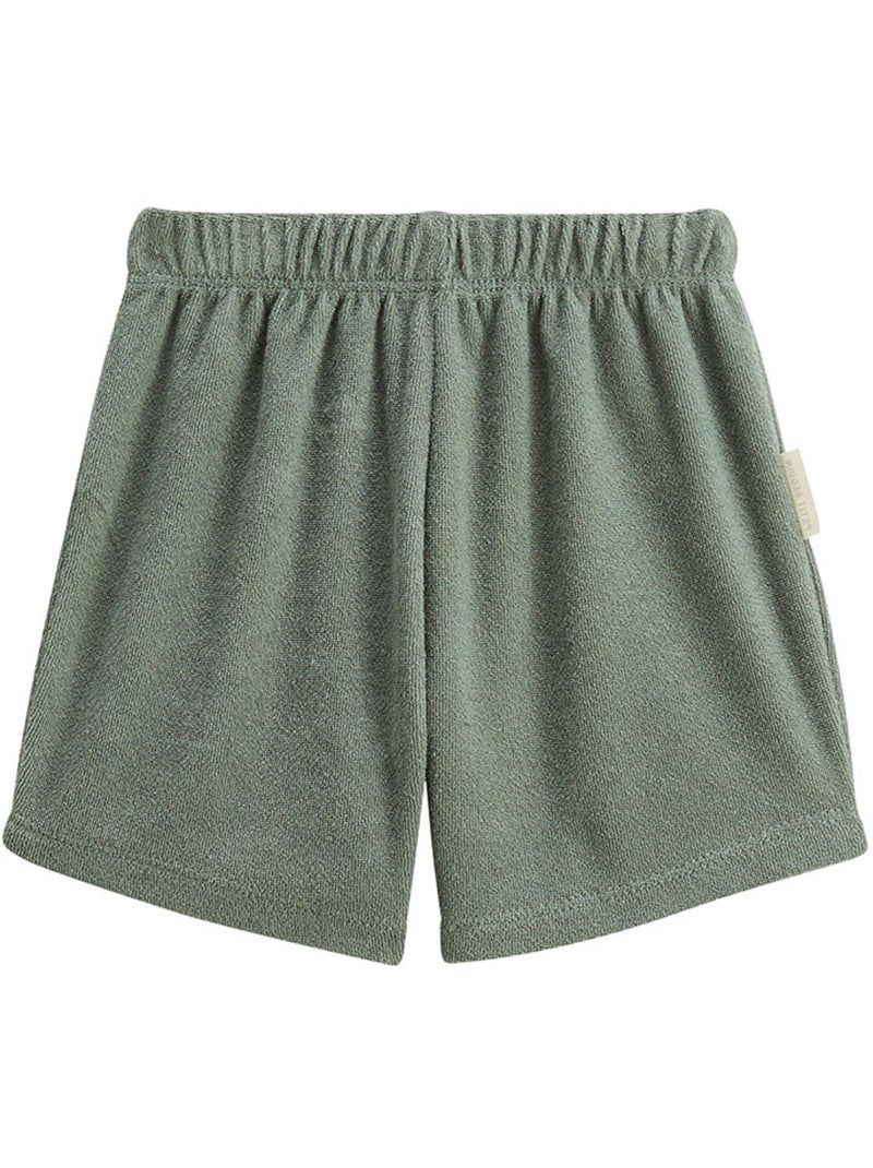 Ensemble enfant t-shirt et short en éponge Crocro rigolo Kaki - Kiabi