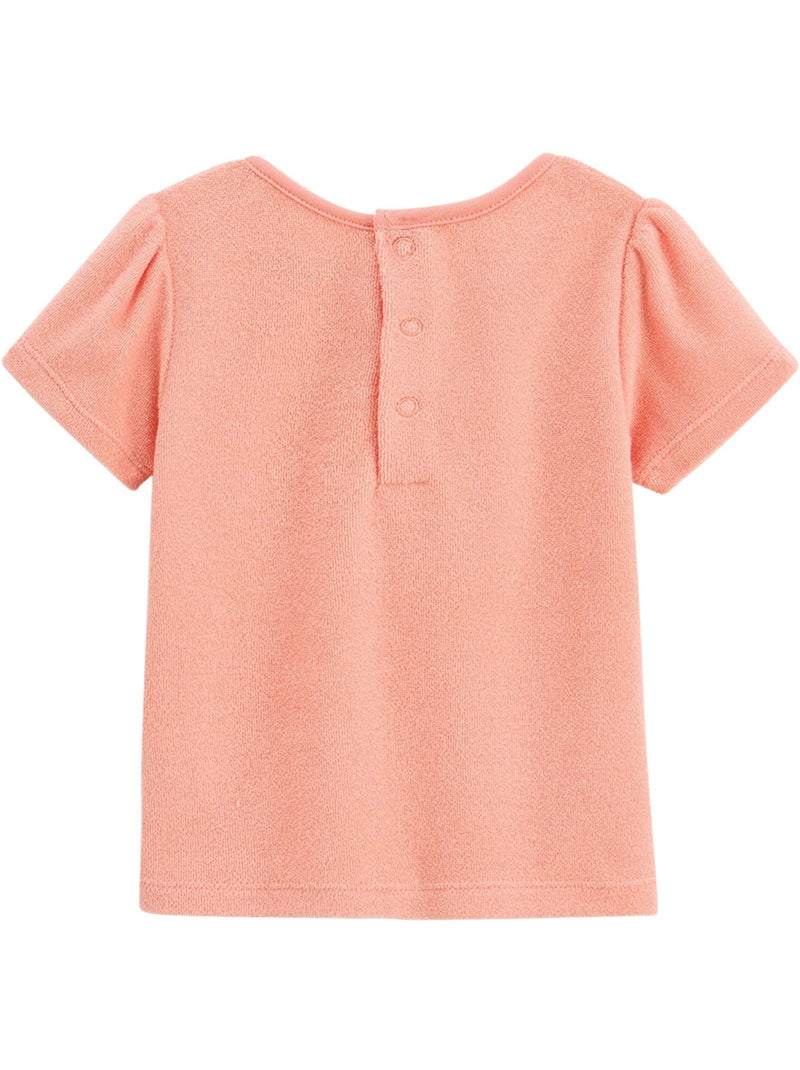 Ensemble enfant t-shirt et short en éponge Honfleur Orange corail - Kiabi