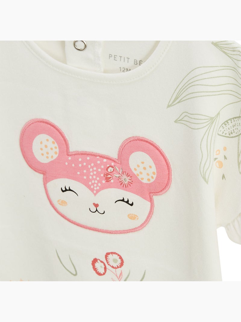 Ensemble enfant t-shirt et short en gaze de coton Anaelle Rose - Kiabi
