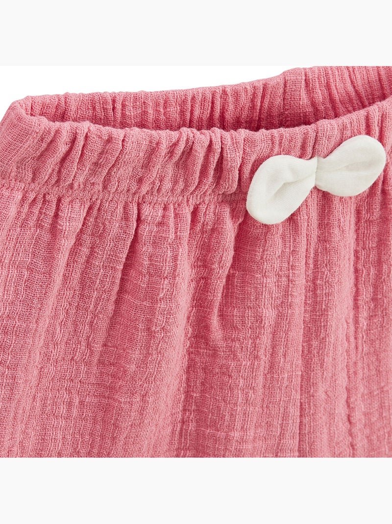 Ensemble enfant t-shirt et short en gaze de coton Anaelle Rose - Kiabi