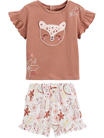 Ensemble enfant t-shirt et short en gaze de coton Arizona
